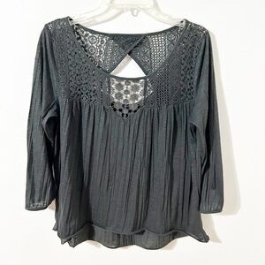 American Eagle Outfitters Black Lace Blouse